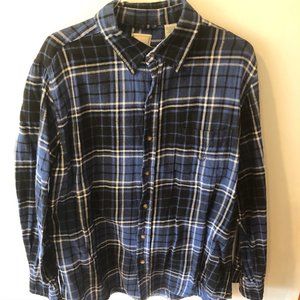 Chaps Blue Flannel Shirt Mens Large L